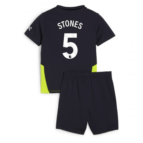 Fotbalové Dres Manchester City John Stones #5 Dětské Venkovní 2024-25 Krátký Rukáv (+ trenýrky)